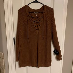 Tie front sweater